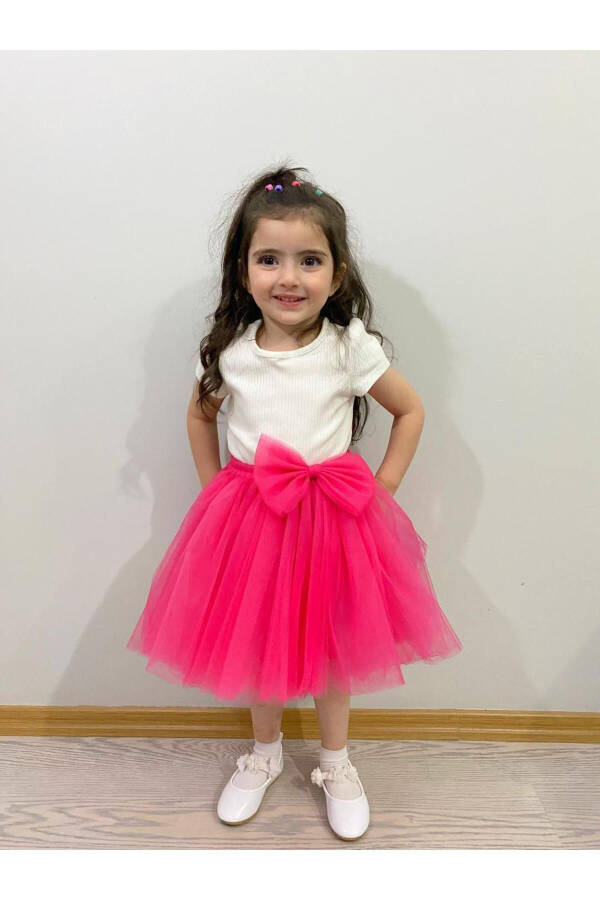 Girls Tutu Skirt, With Pom-Poms or Plain - 6