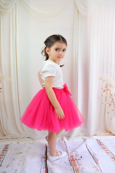 Girls Tutu Skirt, With Pom-Poms or Plain - 4