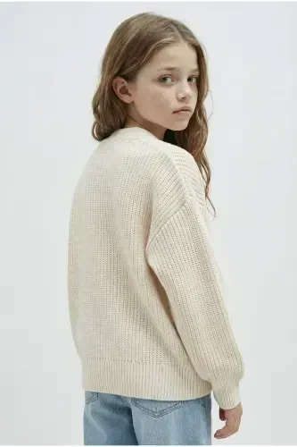 Girl's V-Neck Cardigan - 5