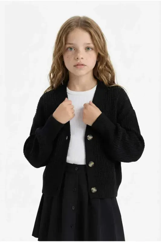 Girls V-Neck Cardigan A2298a823wn - 4