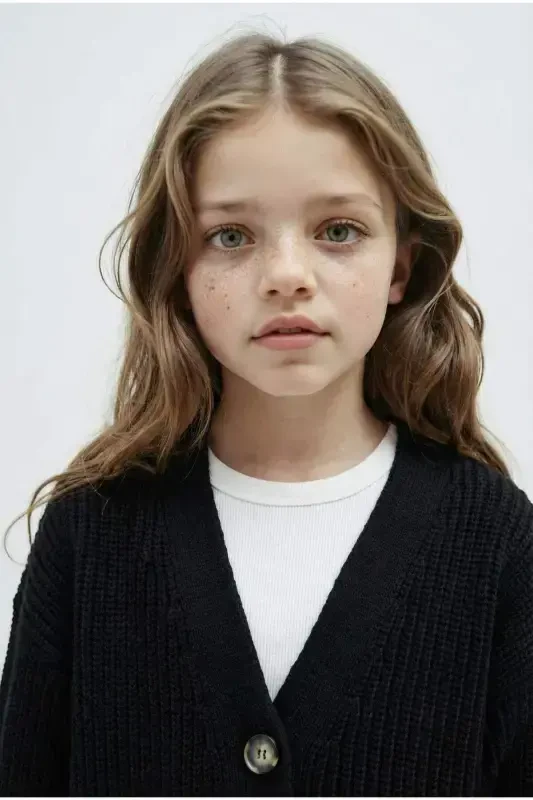 Girls V-Neck Cardigan A2298a823wn - 5