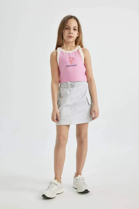 Girls' Waist Tie Skirt B4471a824sm - DEFACTO