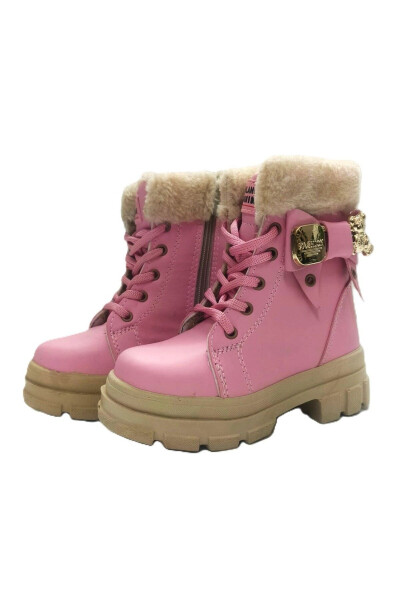 Girls' waterproof zippered boots with wool lining - 3