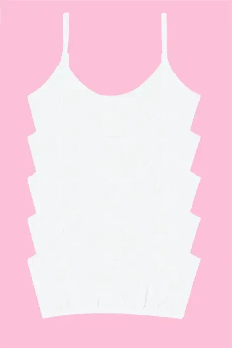 Girls White 6-Pack Non-Padded Training Bra, Cotton Stretch Bustier, Young Girl's Half Tank Top - BÜYÜKBEDENIZ