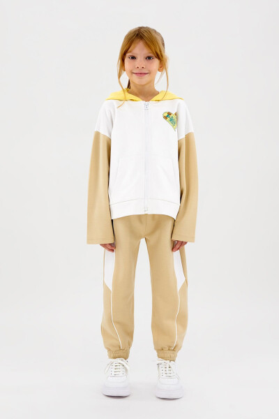 Girl's White Hooded Sweatshirt - 1