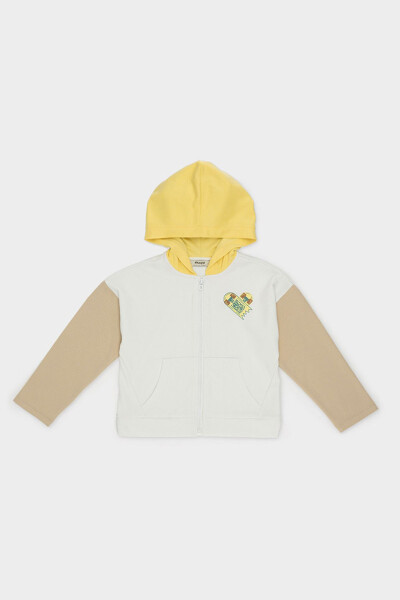 Girl's White Hooded Sweatshirt - 4