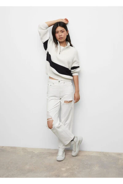 Girls White Pants - MANGO KIDS (1)