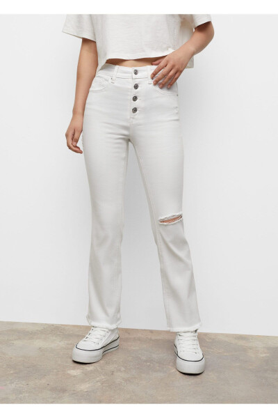 Girl's White Pants - 4
