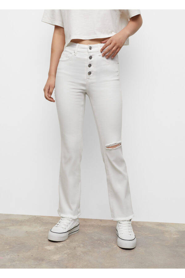 Girl's White Pants - 4