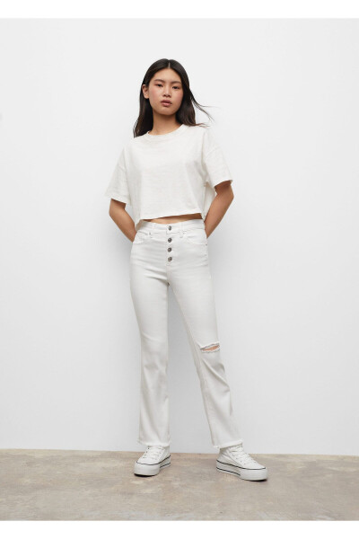 Girl's White Pants - 5