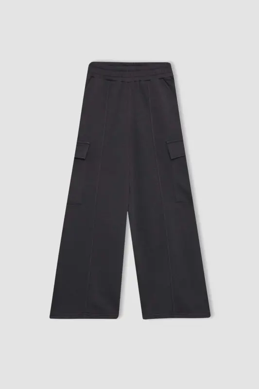 Girls Wide Leg Cargo Jogger Pants B6402a824sp - DEFACTO