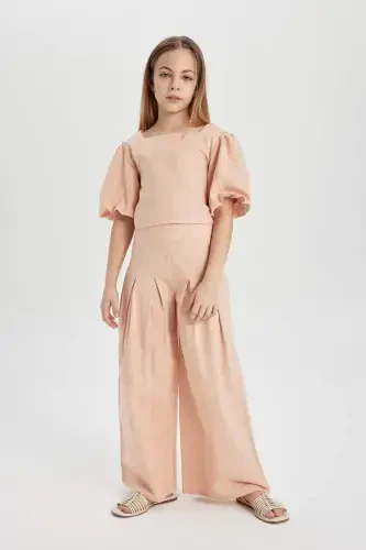 Girls Wide Leg Cotton Trousers C0448a824sp - 1