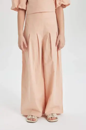 Girls Wide Leg Cotton Trousers C0448a824sp - 4