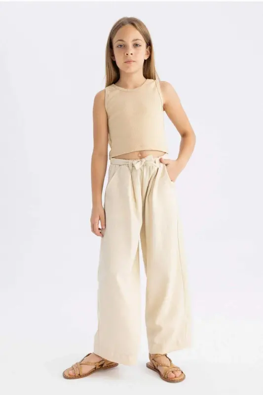 Girls' Wide Leg Trousers C0273A824SM - 2