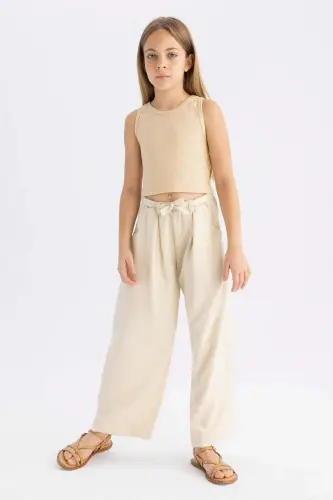 Girls' Wide Leg Trousers C0273A824SM - 4