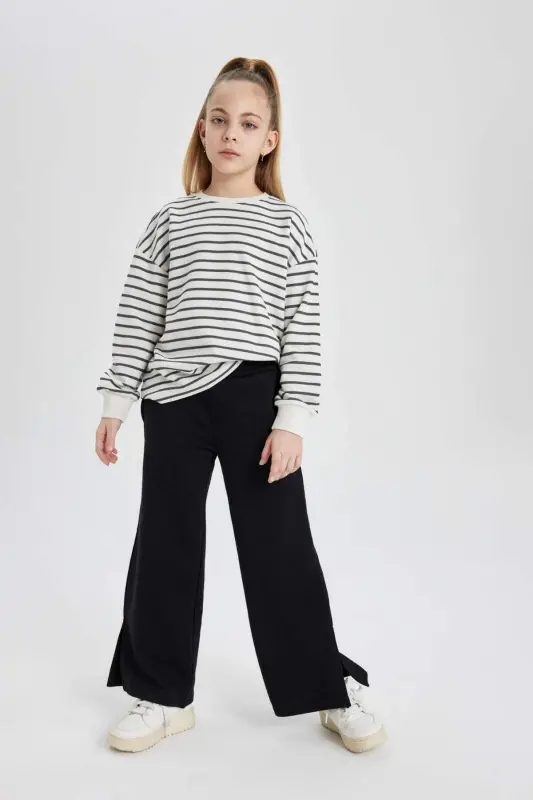 Girls Wide Leg Wide Ripped Hem Trousers C0310a824sm - 8