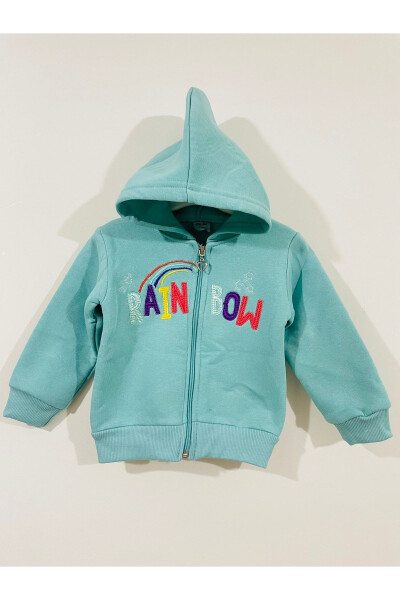 Girls' Zippered Fleece Jacket with Sherpa - 3