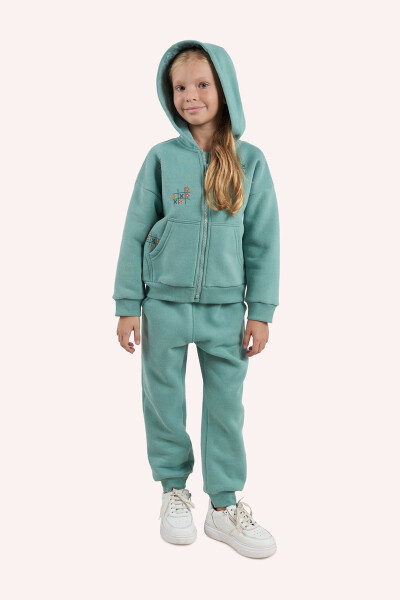 Girl's Zippered Green Sweatshirt - PANÇO (1)