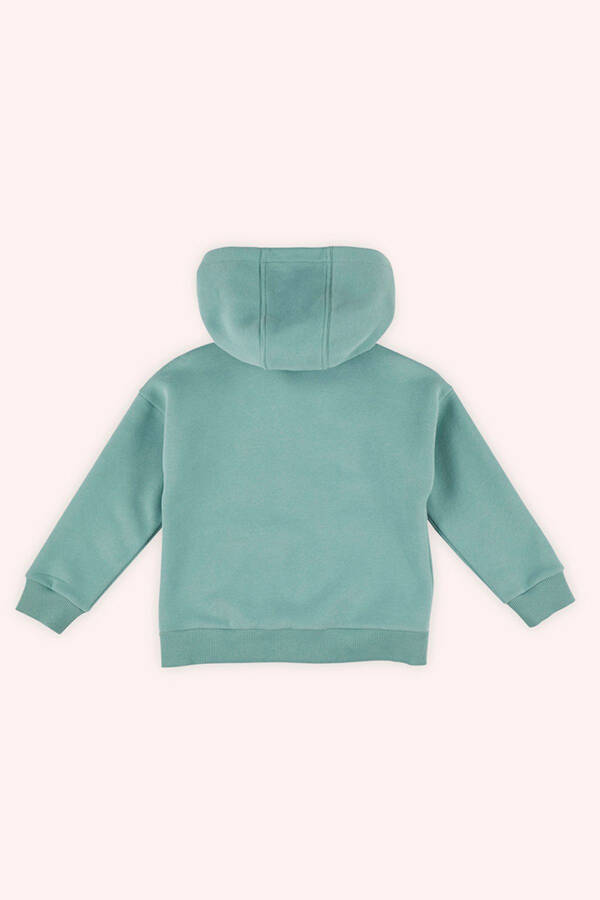 Girl's Zippered Green Sweatshirt - 6