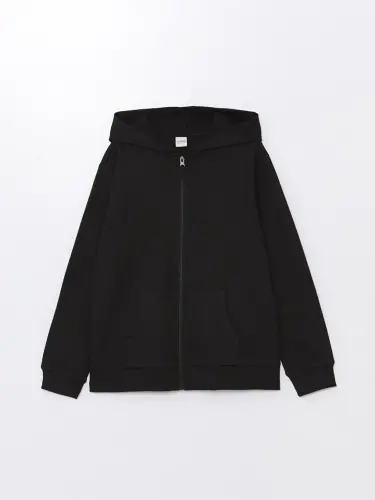 Girls' zippered hoodie sweatshirt. - 1