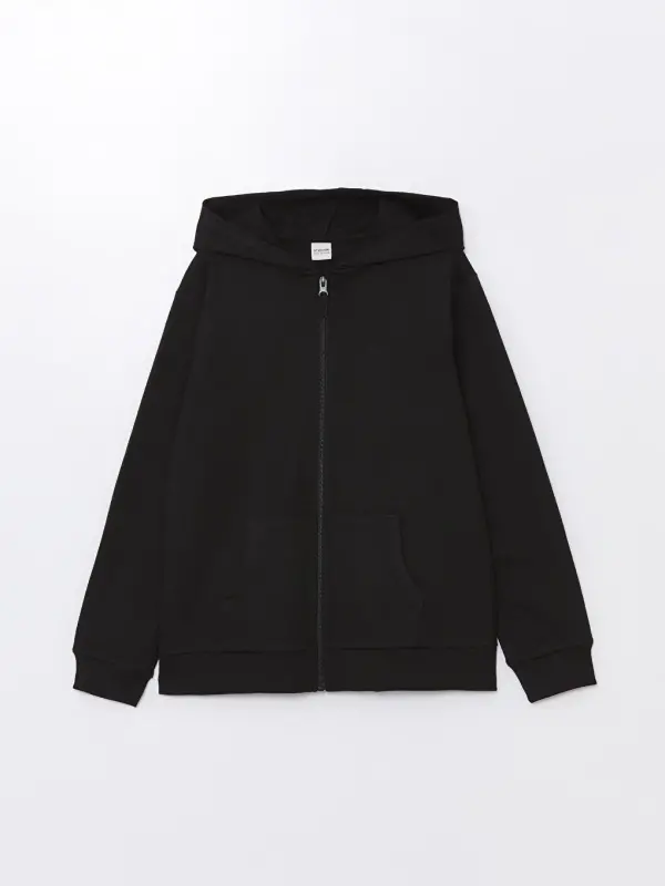 Girls' zippered hoodie sweatshirt. - 1