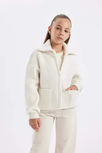 Girls' Zippered School Cardigan C6924A824AU - 4