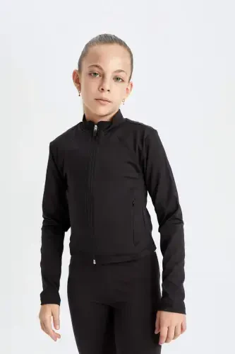 Girls' Zippered Stand Collar Cardigan D2758A824AU - 3