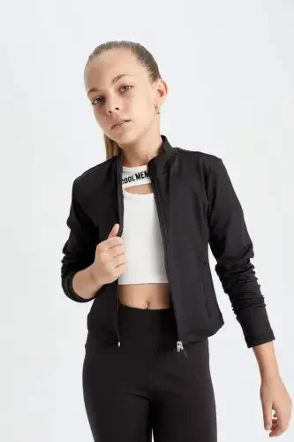 Girls' Zippered Stand Collar Cardigan D2758A824AU - 4