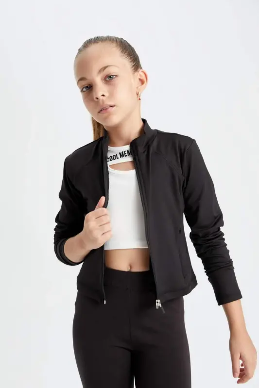 Girls' Zippered Stand Collar Cardigan D2758A824AU - 4
