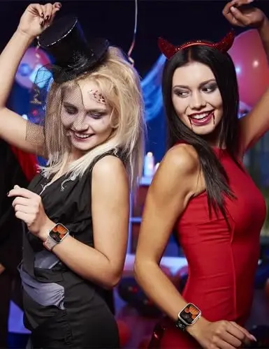 Girovo Cartoon Engraved Bands Apple Watch Band 40/38/41/42/49/45/44/46mm Women, Two-Tone Cute Soft Silicone Stylish Sport Strap for iWatch Series 10/9/8/7/6/5/4/3/2/1/SE bilan mos keladi - 6