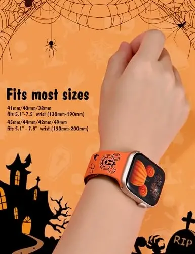 Girovo Cartoon Engraved Bands Compatible with Apple Watch Band 40/38/41/42/49/45/44/46mm Women, Two-Tone Cute Soft Silicone Stylish Sport Strap for iWatch Series 10/9/8/7/6/5/4/3/2/1/SE - 3