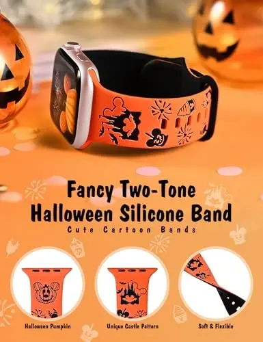 Girovo Cartoon Gravürlangan Tasmalar Apple Watch Band 40/38/41/42/49/45/44/46mm Ayollar uchun, Ikki Rangli Chiroyli Yumshoq Silikon Zamonaviy Sport Tasma iWatch Series 10/9/8/7/6/5/4/3/2/1/SE bilan mos keladi - MODAZONE (1)