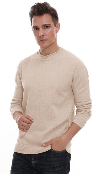 GIRUNS Erkaklar uchun Crewneck Sviter Yumshoq Kundalik Sviterlar Erkaklar uchun Qovurg'ali Qirrali Klassik Pulover Sviterlar - GIRUNS (1)