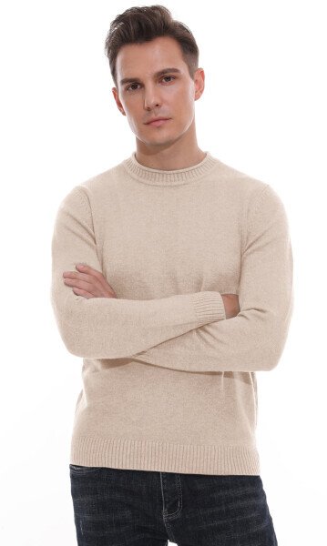 GIRUNS Erkaklar uchun Crewneck Sviter Yumshoq Kundalik Sviterlar Erkaklar uchun Qovurg'ali Qirrali Klassik Pulover Sviterlar - 5