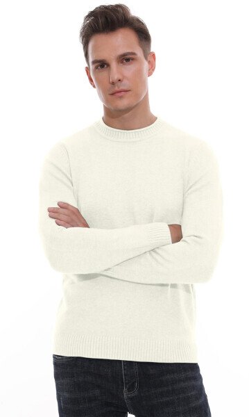 GIRUNS Erkaklar uchun Crewneck Sviter Yumshoq Kundalik Sviterlar Erkaklar uchun Qovurg'ali Qirrali Klassik Pulover Sviterlar - 5