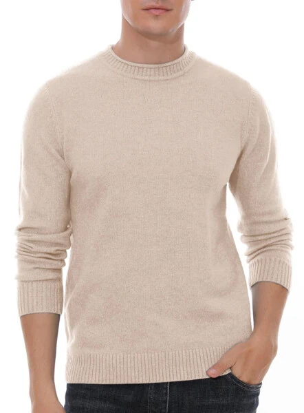 GIRUNS Men's Crewneck Sweater Soft Casual Sweaters for Men Classic Pullover Sweaters with Ribbing Edge- - GIRUNS