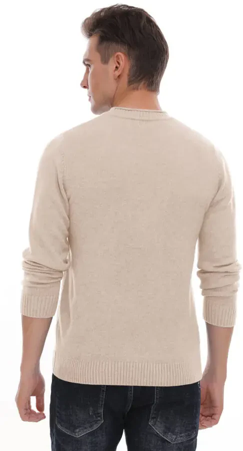 GIRUNS Men's Crewneck Sweater Soft Casual Sweaters for Men Classic Pullover Sweaters with Ribbing Edge- - 4