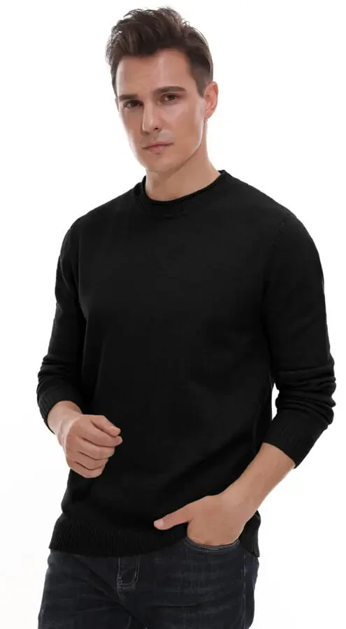 GIRUNS Men's Crewneck Sweater Soft Casual Sweaters for Men Classic Pullover Sweaters with Ribbing Edge- - 2