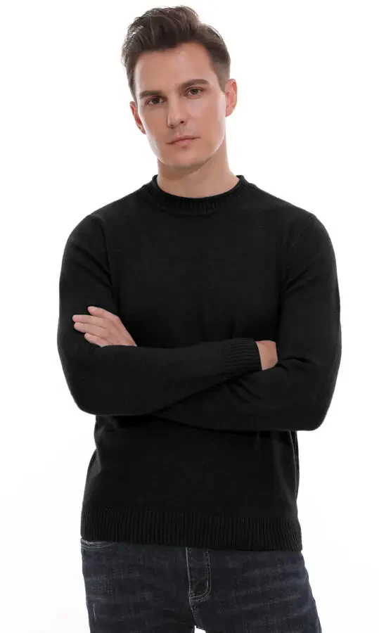 GIRUNS Men's Crewneck Sweater Soft Casual Sweaters for Men Classic Pullover Sweaters with Ribbing Edge - 5