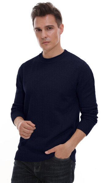 GIRUNS Men's Crewneck Sweater Soft Casual Sweaters for Men Classic Pullover Sweaters with Ribbing Edge - 2