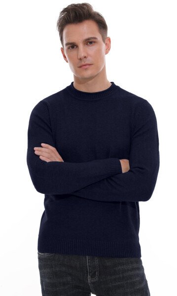 GIRUNS Men's Crewneck Sweater Soft Casual Sweaters for Men Classic Pullover Sweaters with Ribbing Edge - 5