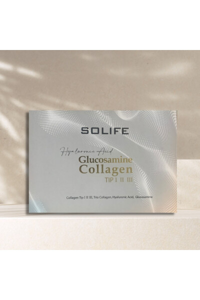 Giyaluron kislotasi glyukozamin kollagen uchligi + yoshlik serumi kapsulalari - SOLIFE