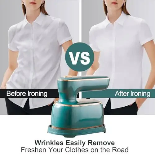 Travel Steamer for Clothes -1000W Small Steam Irons Foldable for Wrinkle Removal, Compact Portable Mini Steamer for Clothes Travel College Dorm Office Home Garment Steamer for Clothes 120V - 5