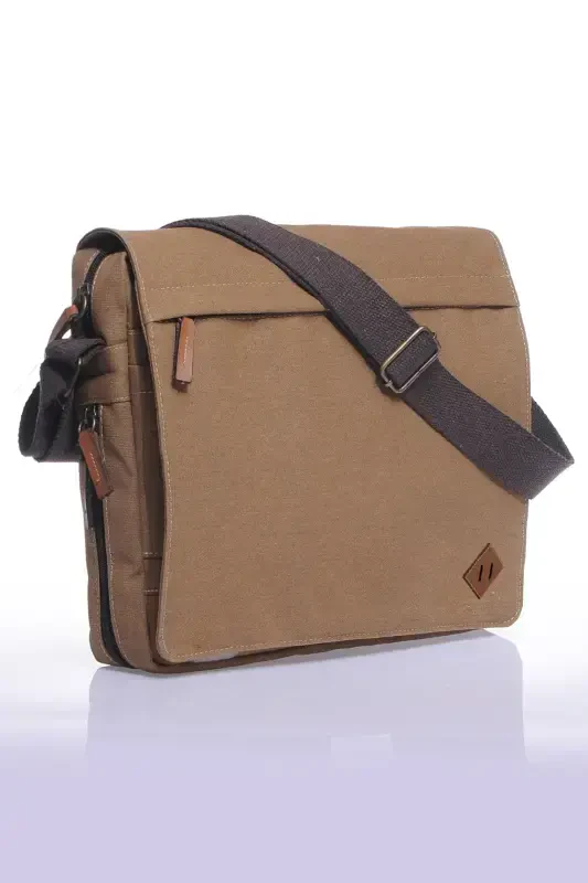 Gk12 Canvas Messenger Bag Beige-BEIGE - BY HAKAN