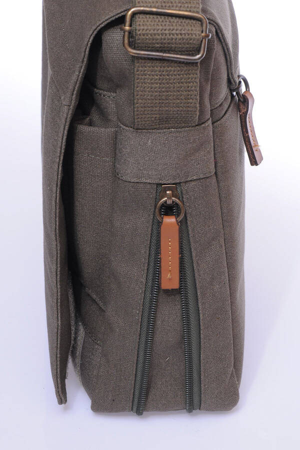 Gk12 Canvas Messenger Crossbody Bag Khaki - 11