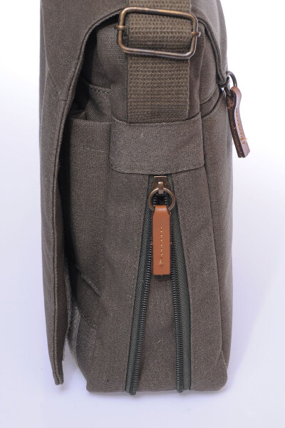 Gk12 Canvas Messenger Crossbody Bag Khaki - 5