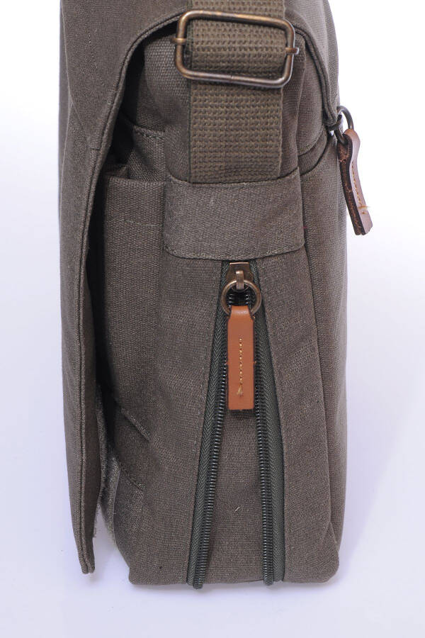 Gk12 Canvas Messenger Crossbody Bag Khaki - 5