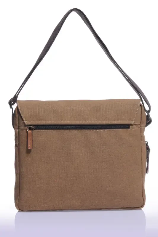 Gk12 Холщовая Сумка Почтальона Наклонная Через Плечо Бежевый-БЕЖЕВЫЙ - 6