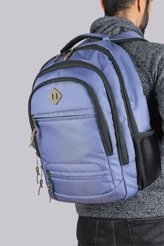 Gk19 Unisex Maktab Ryukzaki Talaba Kundalik Sayohat Ta'til Sport Yugurish Sayohat Sayohat Gezi Kamp Kundalik Ind-INDIGO - 3