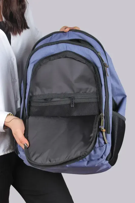 Gk19 Unisex Maktab Ryukzaki Talaba Kundalik Sayohat Ta'til Sport Yugurish Sayohat Sayohat Gezi Kamp Kundalik Ind-INDIGO - 7